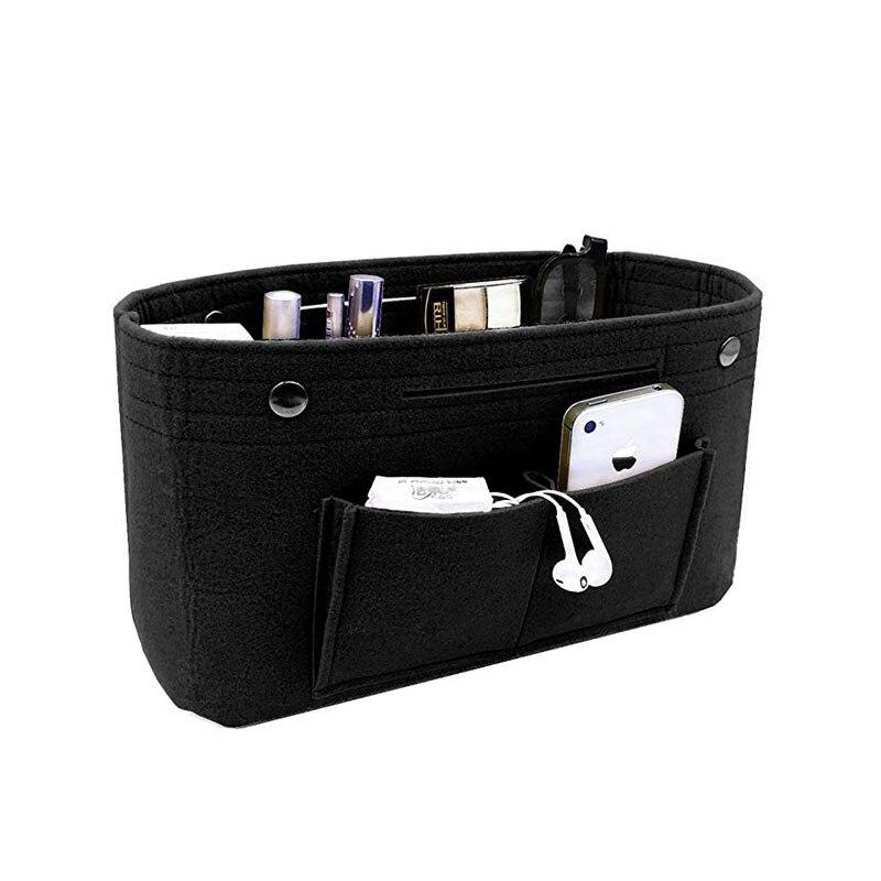 Stylish Women's Insert Felt Cloth Makeup Organizer With Multi-pockets For Toiletry