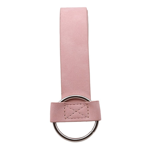 Stylish Leisure Women's Leather Belt With Metal Round Buckle For Dress Jeans