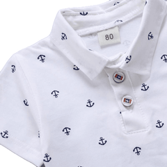 Anchor Print Navy Blue White T Shirts And Clothes Sets For Boys - Sheseelady