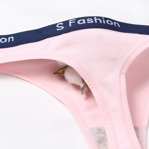 Sexy Femme Coton G-String Thong Culottes String Sous-vêtements Femmes Briefs Soft Lingerie Pantalon Intime Ladies Lettre Low-Rise