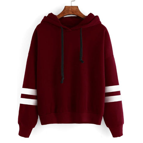 Outono Casual Long Sleeve Hooded Pullover Sweatshirts Jumper Tracksuits & Sportswear For Women