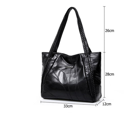 Luxury Trendy Womens' Soft Leather Tote Bag With Top-Handle