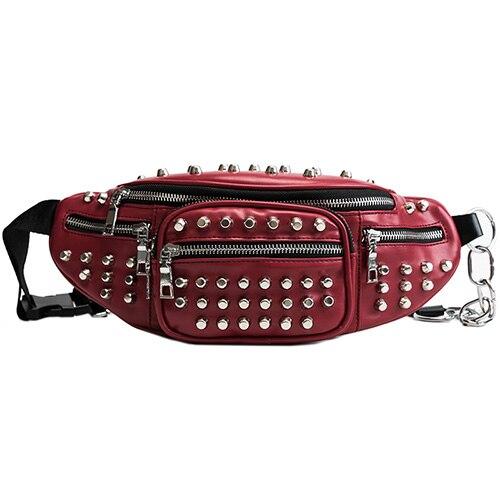 Trendy Rock Punk Style Cool Women's Rivets Waist Packs