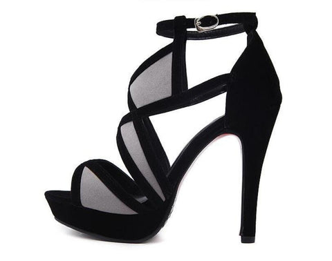 Stylish Graceful Women's Fishmouth Toe High-Heeled Sandals With Cross Strap