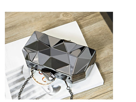 Luxury Shinny Women's Geometric Outlook Acrylic Box Clutches For Wedding/Dating/Party