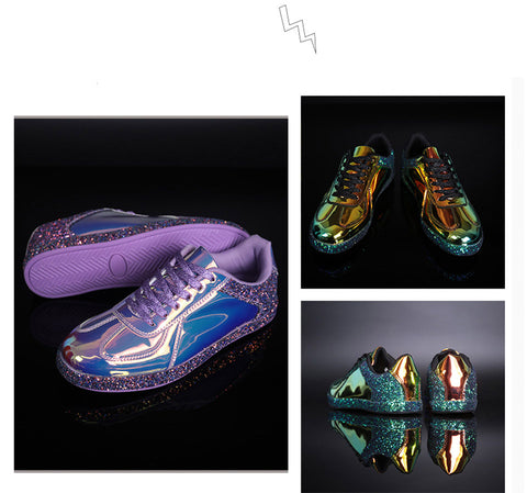 Femmes baskets or paillettes brillant Bling mode décontracté Oxford chaussures femme dame ballerines brillant baskets Espadrilles