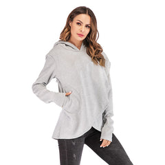 Women Casual Autumn Winter Long Sleeve Pocket Pullover Hoodie Female Warm Hooded Sweatshirt