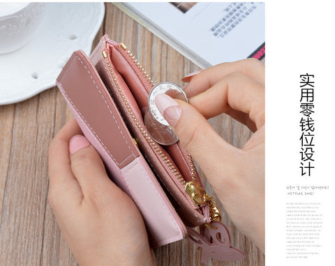 Pu Trendy Fashion & Lovely Patchwork Wallet For Girls