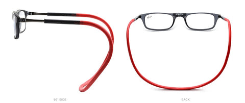 アップグレードされた磁石老眼鏡ユニセックス調節可能なハンギングネック磁気フロントプレスビオピック眼鏡 +1.00 +1.50 +2.00 +3.00