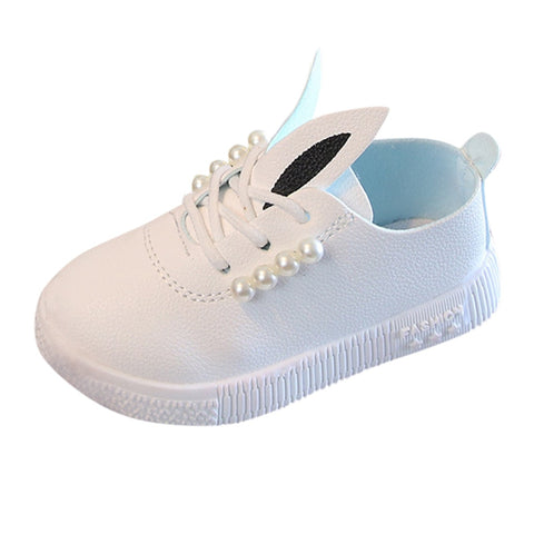 Toddler Girls Cute Pearl Rabbit Ear Casual Shoes
