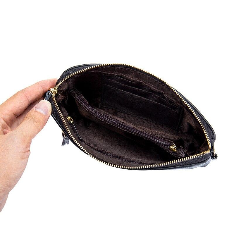 Fashionable Casual Women's Zippered Genuine Leather Clutches