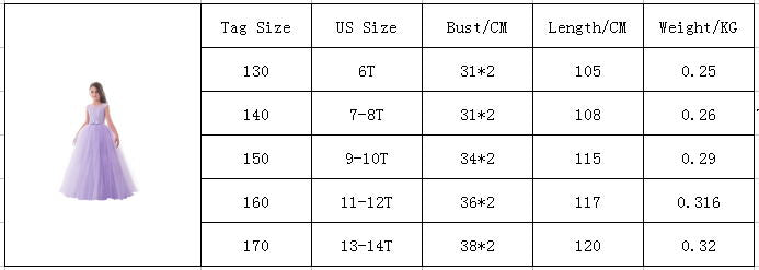 Girls' Embroidered Formal Ball Gown for Weddings & Parties