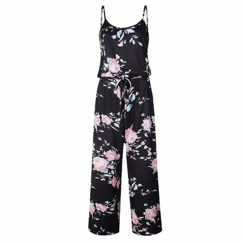 Trendy Casual Women's Floral Print Loose Jumpsuit