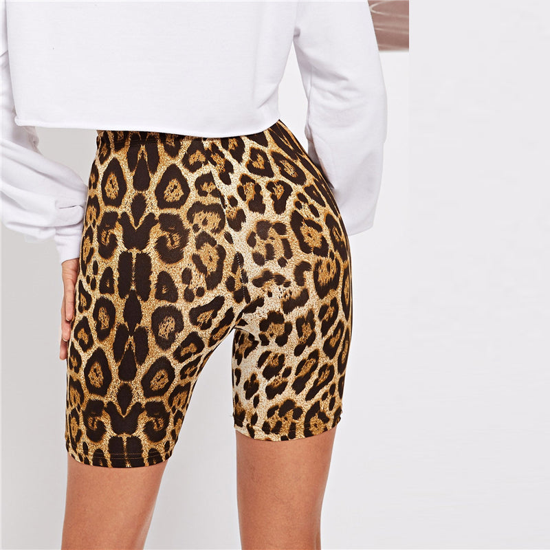 Leopard Print Skinny Short Legging - Sheseelady