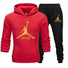 New Tracksuit Men Sportswear Set Fleece Hoodie Suit Jordan Letter Print Hombre Spring Autumn Winter Hoodie+Pants Set