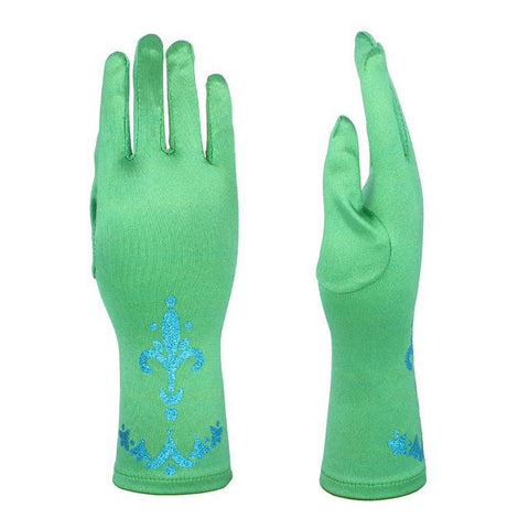 Long Finger Gloves Sequins Cosplay Printed para meninas