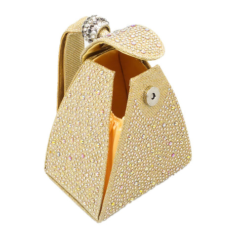Bourse de mariage nuptiale de diamant vintage de style de pyramide de polyester et sac multi de fonction