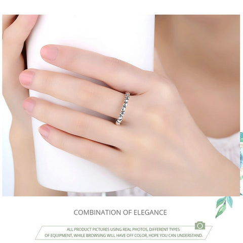 925 100% Solid Sterling Silver Forever Love Heart Finger Ring Original Jewelry Gift Global Shopping Festival - Sheseelady