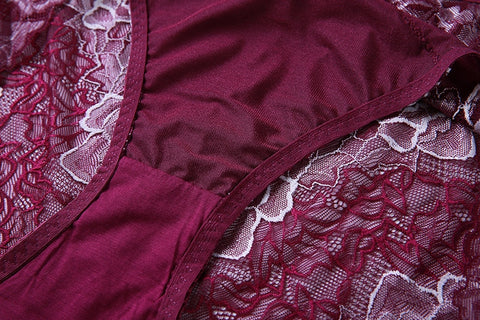 Mulheres mais tamanho 6Xl calcinhas vêem através de laço de mulheres de alta ascensão floral Briefs de lingerie alta qualidade