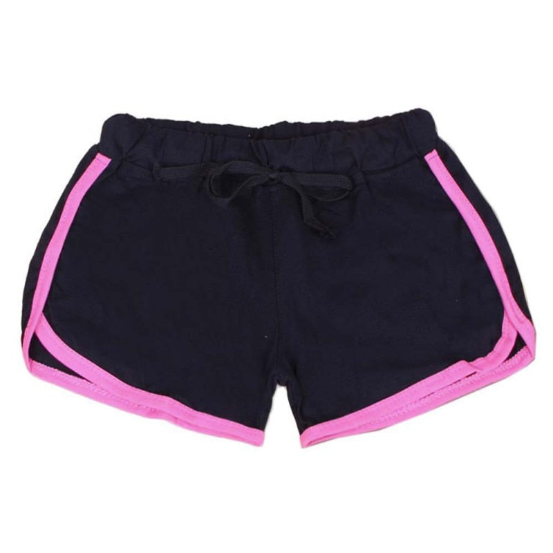 Esportes Fast Drying Drawstring Women Shorts Casual Anti Emptied Cotton Contrast Elastic Waist Correndo Short Pants - Sheseelady