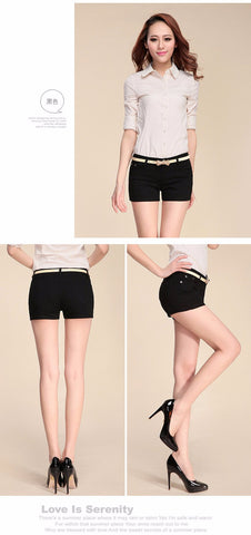 Stylish Casual Hotties' Mid Waist Denim Shorts Candy Color