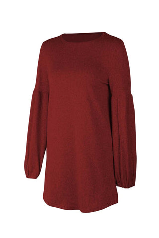 Stylish Leisure Women's O-neck Loose Knit Sweater Dress