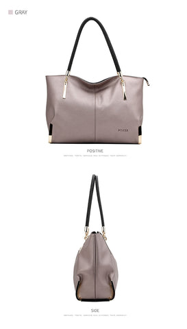 Stylish Casual Zipper Soft Leather Handbag For Women