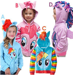 Pony Spring Casual Full Sleeve Hoodies Para Meninas Crianças