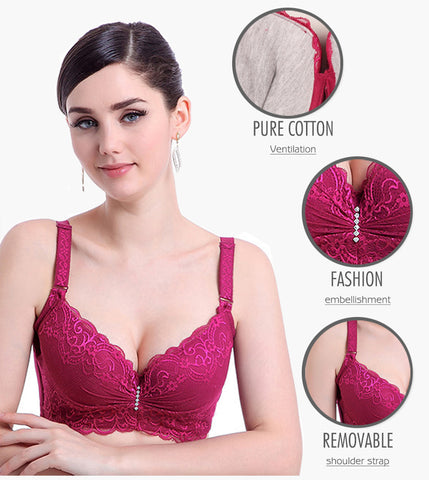 New Plus Size Bra Ultrathin Lace Bralette For Women Racerback Push Up Cotton Brassiere Underwire C D E Cup Bras Underwear