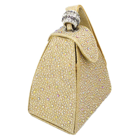 Bourse de mariage nuptiale de diamant vintage de style de pyramide de polyester et sac multi de fonction