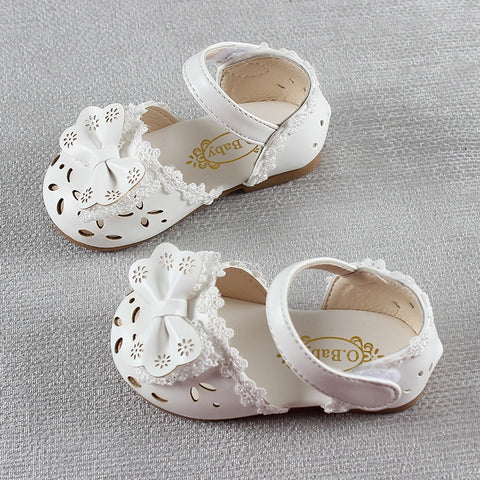 Stylish Breathable Girls' Hollow Out Sandal With Bow & Lace