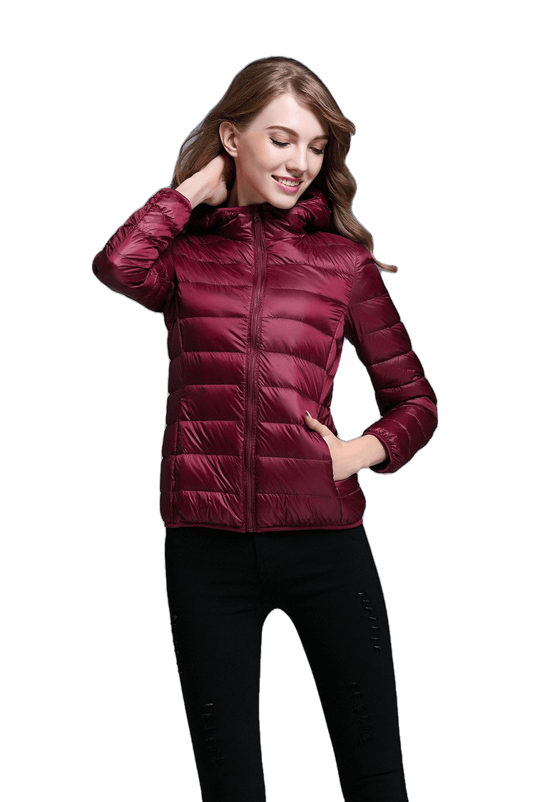 Pure Color Ladies Badalado Casaco de Inverno/Elegante Casual Down Jacket/Cor Pura, Jaqueta Leve Para Baixo