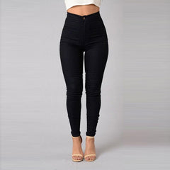 Vintage Casual Women's High Waist Skinny Jeans Candy Color