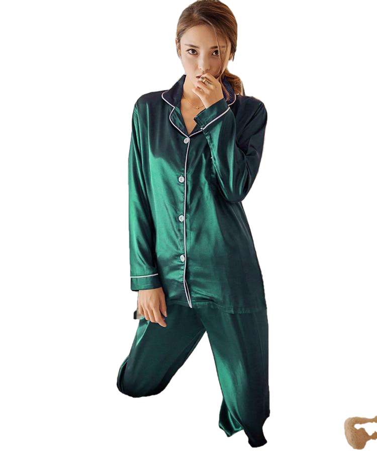 Women's Silk Satin Sleepwear Set - Couple's Two-Piece Pajamas