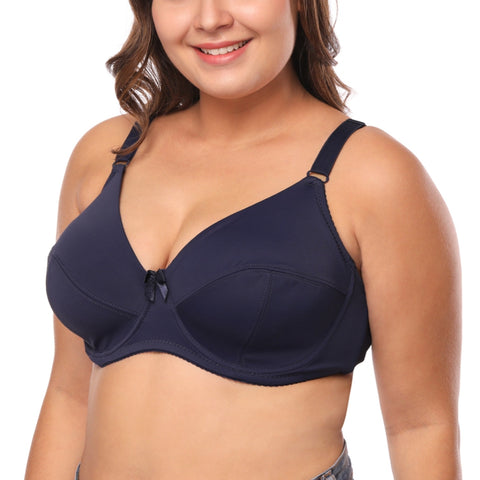 Plus Size Women Bra Full Cup Comfort Mother'S Underwear Classical Solid