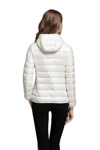 Winter Trendy Pure Color Lightweight Slim Fit Down Jacket For Ladies