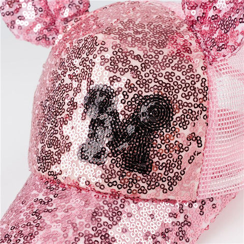 Casual Sweet Kids' Mesh Baseball Caps With Sequins For Summer