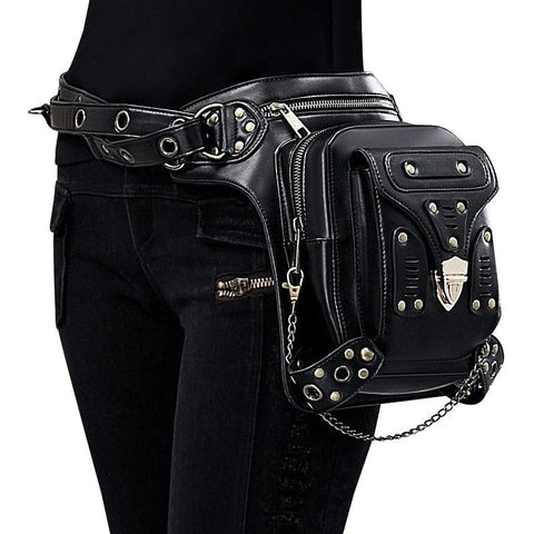 Retro High Quality Ladies' Leather Leg Bag For Motorcycle/Bicycle Riding