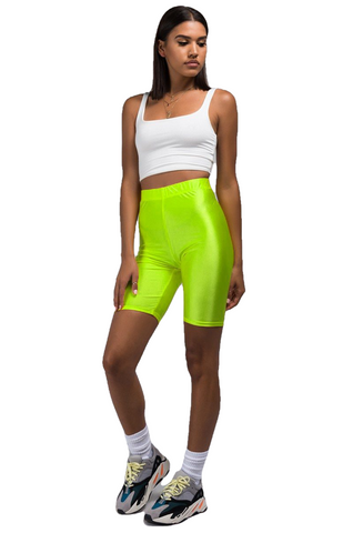 Casual Sexy Ladies' Shiny High Waist Fitness Shorts Women Cycling