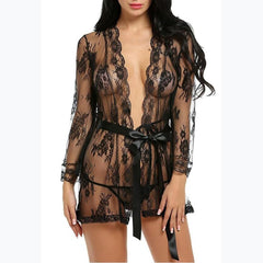 Summer Women Sexy Lingerie Babydoll Chemises Lace Transparente Bathrobes Robes Sleepwear See-Through Porno Sexo Underwear Dress