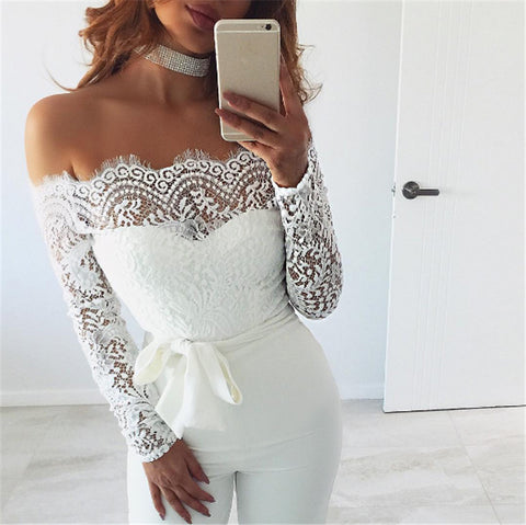 Casual Sexy Women's Long Sleeve Lace Clubwear With Embroidery