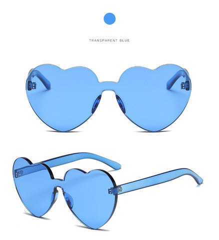 New Fashion Cute Retro Sexy Love Heart Rimless Sunglasses Uv400
