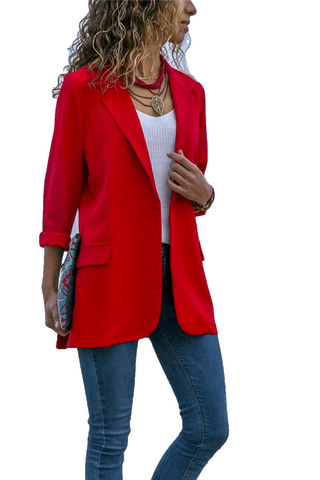 スリムブレザー女性の秋のスーツジャケット女性の仕事オフィスレディスーツ黒なしボタンビジネスノッチブレザーコートファッションZevrez
