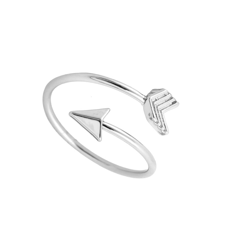 Classical Silver Color Arrow Ring Fashion Ring For Women Adjustable Engagement Wedding Gift Jewelry - Sheseelady