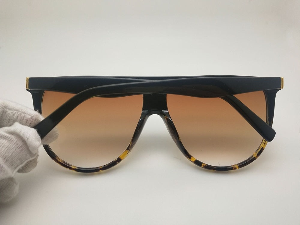 Kim Kardashian Sunglasses Vintage Retro Flat Top Thin Shadow Square Pilot Large Black Shades - Sheseelady
