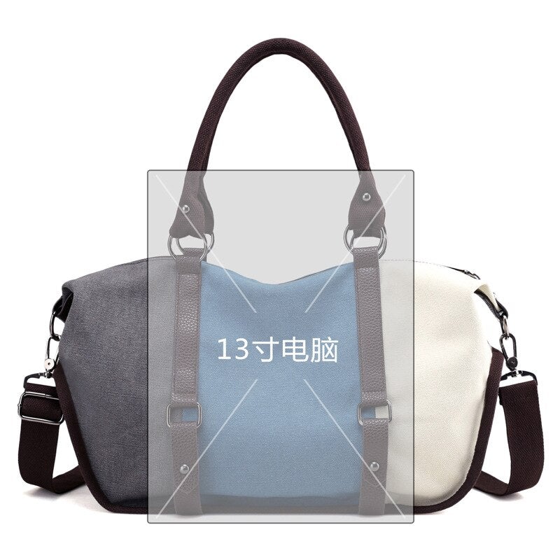 Fashionable Casual Large Capacity Women’s Canvas Shoulder Bag