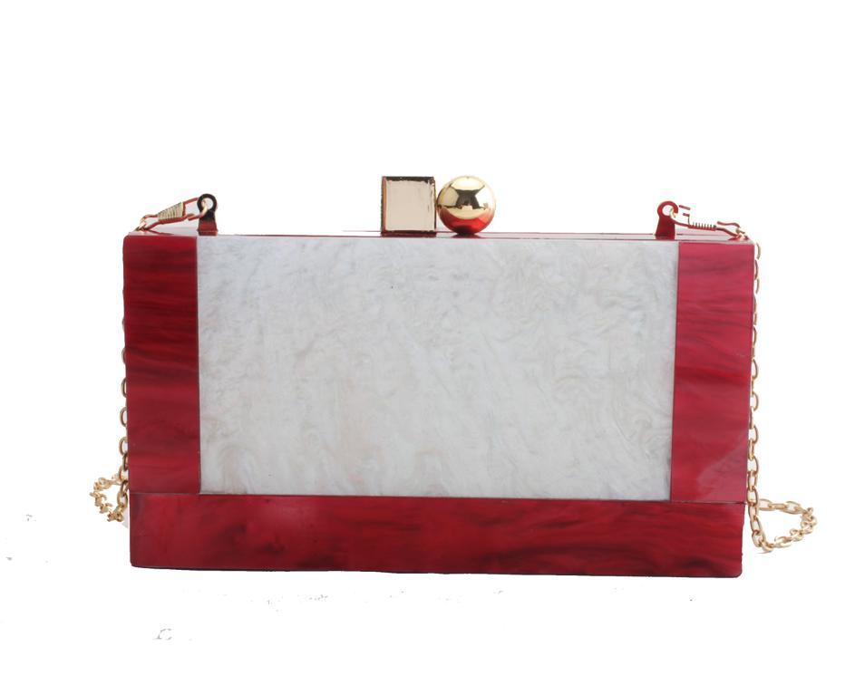 Fashionable Elegant Women's Box Style Acrylic Handbags With Hard Surface