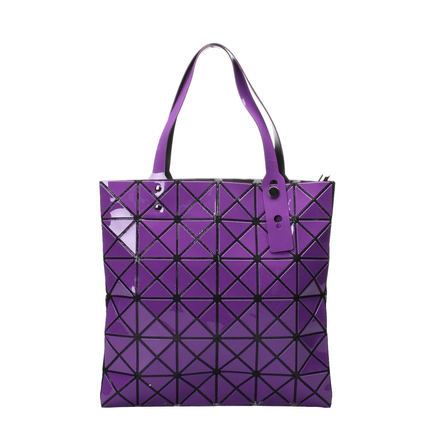 Stylish Women's Leather Shoulder Bag With Matte Geometric Pattern