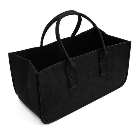 Casual Black Felt Bag For Firewood Household Items