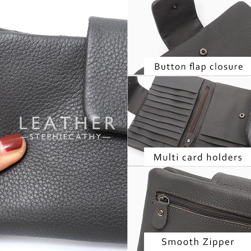 Fashionable Functional Women's Large Leather Handbags For Card Coin